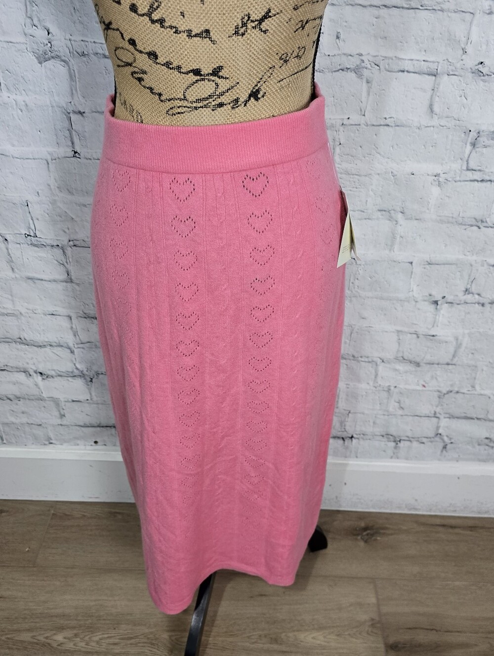 A New Day Knit Midi Skirt various Sz Pink Cozy A6